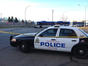 Police at the scene of an assault, at Coliseum transit station, Oct 17, 2014. (IAN KUCERAK/EDMONTON SUN)