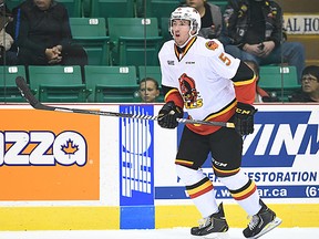 Those empty green seats behind defenceman Justin Lemcke during a recent Belleville Bulls home game at Yardmen Arena need to be filled to ensure the OHL club remains viable in the city, says majority owner Gord Simmonds. (Aaron Bell/OHL Images)