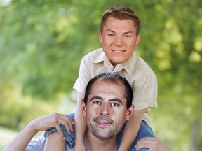 Sens teammates Chris Phillips and Curtis Lazar could have walks in the park like father and son. (Photo illustration by @Capital_Gains65)