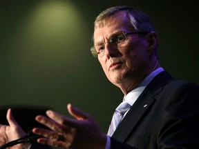 Ed Clark speaks about a major review of Ontario government assets conducted by a team of advisors  at the Metro Convention Centre in Toronto on Oct. 17, 2014. (Craig Robertson/Toronto Sun)