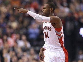 Raptors’ Terrence Ross led had a game-high 22 points against the Thunder on Friday night in Wichita. (USA TODAY/FILES)