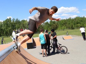 JOHN LAPPA/THE SUDBURY STAR
Joshua Reid tries out the revamped skate park at the Valley East Lions Playground in Hanmer in this file photo. Money from former Ward 6 Coun. Andre Rivest's HCI fund helped pay for the work.