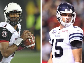 Henry Burris and Ricky Ray are the only two QBs in the CFL who haven't missed a start this season. QMI FILE PHOTOS