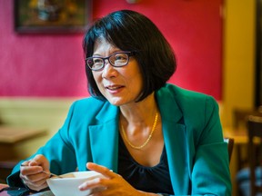 Toronto mayoral candidate Olivia Chow has lunch with Toronto Sun's Sue-Ann Levy at Boccone Cafe in Toronto on Oct. 17. (ERNEST DOROSZUK, Toronto Sun)