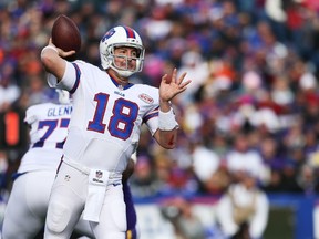 Kyle Orton #18 of the Buffalo Bills throws against the Minnesota Vikings during the second half at Ralph Wilson Stadium on October 19, 2014 in Orchard Park, New York.  (Brett Carlsen/Getty Images/AFP)