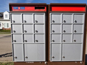 A Canada Post community mailbox in the Greisbach area.