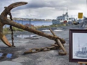 During the demolition of a building at CFB Halifax, an anchor believed to be more than 100 years old was found buried beneath the parking lot. (Royal Canadian Navy)