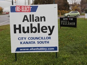 Election signs shown in Kanata South Ward on Thursday Oct 16,  2014.  
Tony Caldwell/Ottawa Sun/QMI Agency