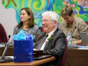 Sam Clements is seen here during Monday's board meeting. 
Emily Mountney-Lessard/The Intelligencer/QMI Agency
