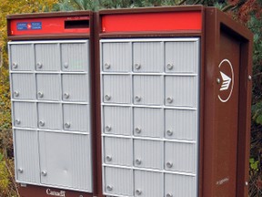 Canada Post community mailboxes. (MONTE SONNENBERG/QMI Agency)