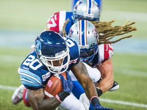 Steve Slaton and the Boatmen still control their playoff destiny, but a loss to the Ticats on Saturday just might sink their ship. (Ernest Doroszuk/Toronto Sun)