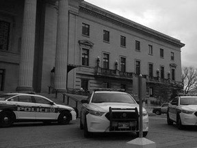 The province has beefed up security at the Manitoba Legislature following a shootout on Parliament Hill on Wednesday morning. (KELVIN GOERTZEN FACEBOOK PHOTO)