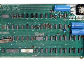 Apple I motherboard. (Bonhams auction house/HO)