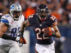 Chicago Bears running back Matt Forte leads the NFL with 52 catches. (Reuters)