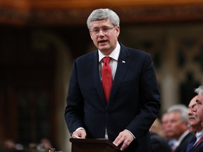 Prime Minister Stephen Harper, NDP leader Thomas Mulcair and Liberal leader Justin Trudeau addressed the nation Wednesday night following the shooting on Parliament Hill. (Reuters file photo)
