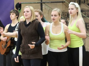 Students in the Theatre Complete focus program at QECVI perform their new play on student poverty and homelessness. They will be taking the play to seven high schools in the coming weeks. (Michael Lea/The Whig-Standard)