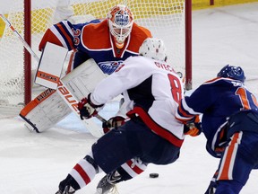 Washington outplayed Edmonton for much of Wednesday's game, with much of the credit for the Oilers win going to goalie Ben Scrivens. (David Bloom, Edmonton Sun)
