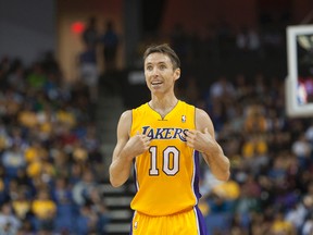 Lakers point guard Steve Nash will miss the entire 2014-15 NBA season with back issues. (QMI Agency/Files)