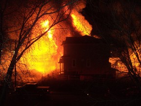 Townhouse blaze, Stony Plain Road and 160 street. Ken Dayeson