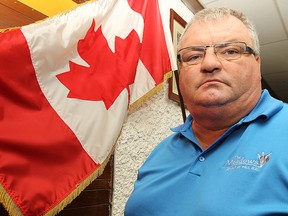Jim Stevenson, the father of Branden Stevenson, who was guarding Ottawa's National War Memorial with friend Nathan Cirillo on Wednesday when Cirillo was shot and killed, is photographed at the St. James Legion. (Kevin King/Winnipeg Sun)