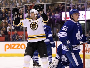 Bruins Zdeno Chara  tore his posterior cruciate left knee ligament and won't face the Maple Leafs Saturday night. (USA Today)
