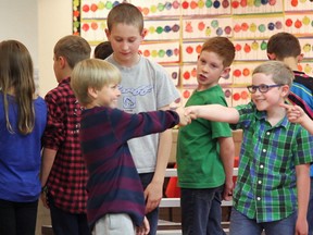 Students performed skits and songs to demonstrate the Seven Habits of Highly Effective People. In this photo, the students demonstrated Habit 6: Synergize.
Submitted photo