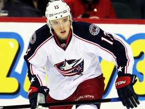 Columbus Blue Jackets forward Cam Atkinson took a skate to the face but avoided damage to his eye Friday. (JIM WELLS/QMI Agency)