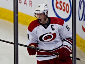 Carolina Hurricanes captain Eric Staal would fit nicely with the Arizona Coyotes, giving them some much-needed help up the middle. QMI FILES