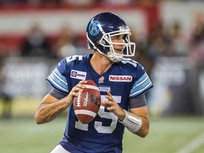 Ricky Ray will be counted on to lead the Argonauts against the Alouettes in a critical matchup on Sunday in Montreal. (TORONTO SUN/FILES)