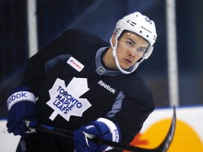 Defenceman Stuart Percy had three assists in seven games with the Maple Leafs. (Craig Robertson/Toronto Sun)