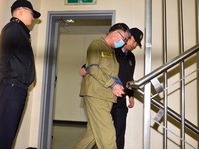 Lee Joon-seok, captain of the sunken ferry Sewol, arrives at a court in Gwangju October 27, 2014.   REUTERS/Park Cheol-hong/Yonhap