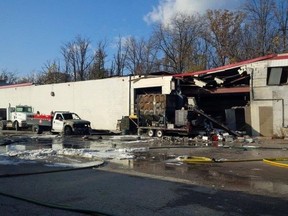 A worker died of injuries after an explosion at Veolia Environmental Services in Sarnia in October 2014. (Photo courtesy of Sarnia Fire Rescue Service)