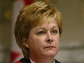 Justice Lori Douglas shouldn't be punished for being having nude photos published online without her knowledge, her lawyer said Monday. (WINNIPEG SUN FILE PHOTO)