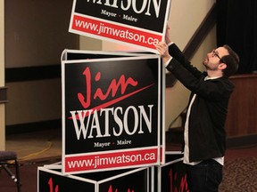 Ryan Kennery helps prepare for Jim Watson's victory party at the Hellenic Centre in Ottawa Monday Oct 27,  2014.  Tony Caldwell/Ottawa Sun/QMI Agency