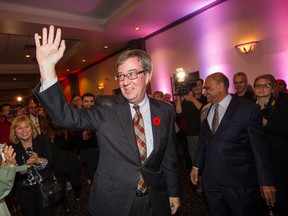 Jim Watson after being elected again as Mayor of Ottawa. October 27, 2014. Errol McGihon/Ottawa Sun/QMI Agency