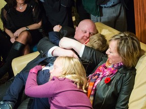 Rob Ford, joined with Renata Ford, embraces his kids - Stephanie and Douglas  - as he is announced the winner of the Ward 2 council seat. 
Ernest Doroszuk/Toronto Sun/QMI Agency