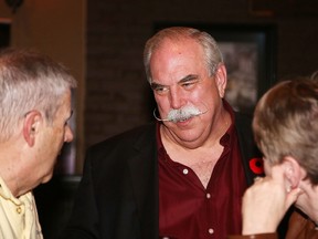 Gino Donato/The Sudbury Star
Mayoral candidate Dan Melanson chats with supporters at his election night celebration at Buzzy Brown's. Melanson was defeated by Brian Bigger for the city's top job.