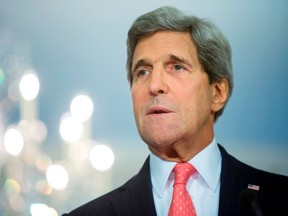 U.S. Secretary of State John Kerry addresses reporters in Washington on October 24, 2014. (REUTERS/Jonathan Ernst)
