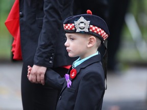 Marcus Cirillo, 5, attends the funeral for his father, Cpl. Nathan Cirillo. (ERNEST DOROSZUK/Toronto Sun)