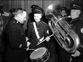 A rehearsal in 1952 for the White Rose Band of Petrolia is shown in this file photo from The Sarnia Observer negative collection at the Lambton County Archives. The band was one of several the Lambton Concert Band counts as part of its heritage. The concert  band is presenting a show, Century Tunes, Thursday at the Sarnia Public Library theatre, in conjunction with Sarnia's centennial celebrations. 
(Image courtesy of the Lambton County Archives)