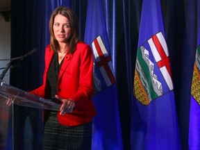 Danielle Smith: The day after. Wildrose leader Danielle Smith speaks to media Tuesday, October 28, 2014, the day after the PCs sweep of the Alberta byelections. She said there is much soul-searching for the party to do, as well as a leadership review in the coming weeks at Wildrose headquarters. (Darren Makowichuk/Calgary Sun/QMI Agency)