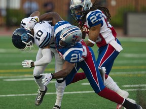 The Alouettes enjoy a one-game lead over the Argonauts and Tiger-Cats
in the CFL East heading into the final two games of the regular season. (Pierre-Paul Poulin/QMI Agency/Files)
