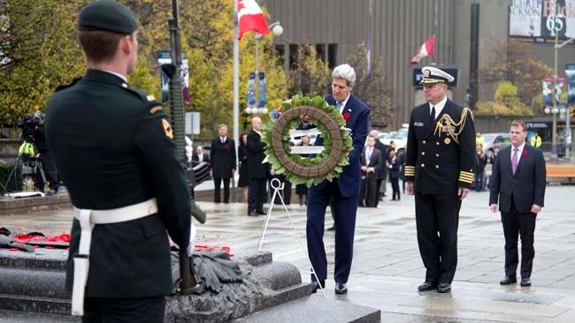 John Kerry lays wreath at War Memorial for Cpl. Cirillo | Toronto Sun