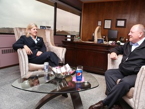 Gino Donato/The Sudbury Star
Mayor elect Brian Bigger met with outgoing mayor Marianne Matichuk last week to plan a smooth transition between administrations.