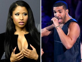 Nicki Minaj and Drake. (Reuters file photos)