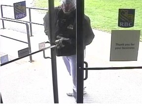 Lambton OPP have released a photo of the suspect wanted in connection to the armed bank robbery in Corunna Oct. 6.