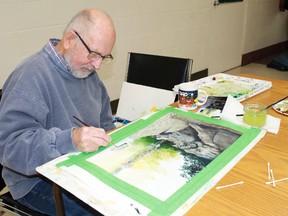 Sarnia Artists' Workshop Jack Keefe meticulously works on his painting. On Nov. 14, 15 and 16, SAW will be hosting Art at the Lake, an annual show and sale displaying a variety of artwork from artists around Lambton County. CARL HNATYSHYN/SARNIA THIS WEEK/QMI AGENCY