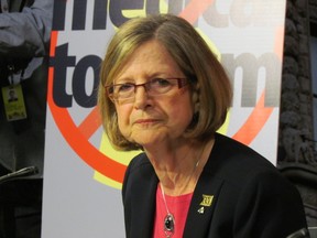Doris Grinspun, CEO of the Registered Nurses' Association of Ontario (RNAO) joins with other health care groups to urge the provincial government to ba​n 'medical tourism' Wednesday, Oct. 30, 2014 (Antonella Artuso/Toronto Sun)