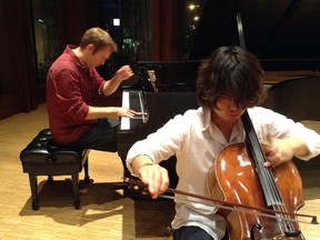 Chatham native Benjamin Smith and Dongkyun-An in a recent rehearsal. They will be performing at Carnegie Hall in New York City on Monday, Nov. 3.