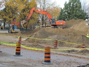 London-based Bre-Ex Construction has begun work on a $2.5-million contract designed to allow a closed section of Sarnia's Centennial Park to reopen in the spring. Sections of the park were closed in 2013 after soil tests turned up asbestos, lead and hydrocarbons. City officials say the work is ahead of schedule. (PAUL MORDEN, The Observer)